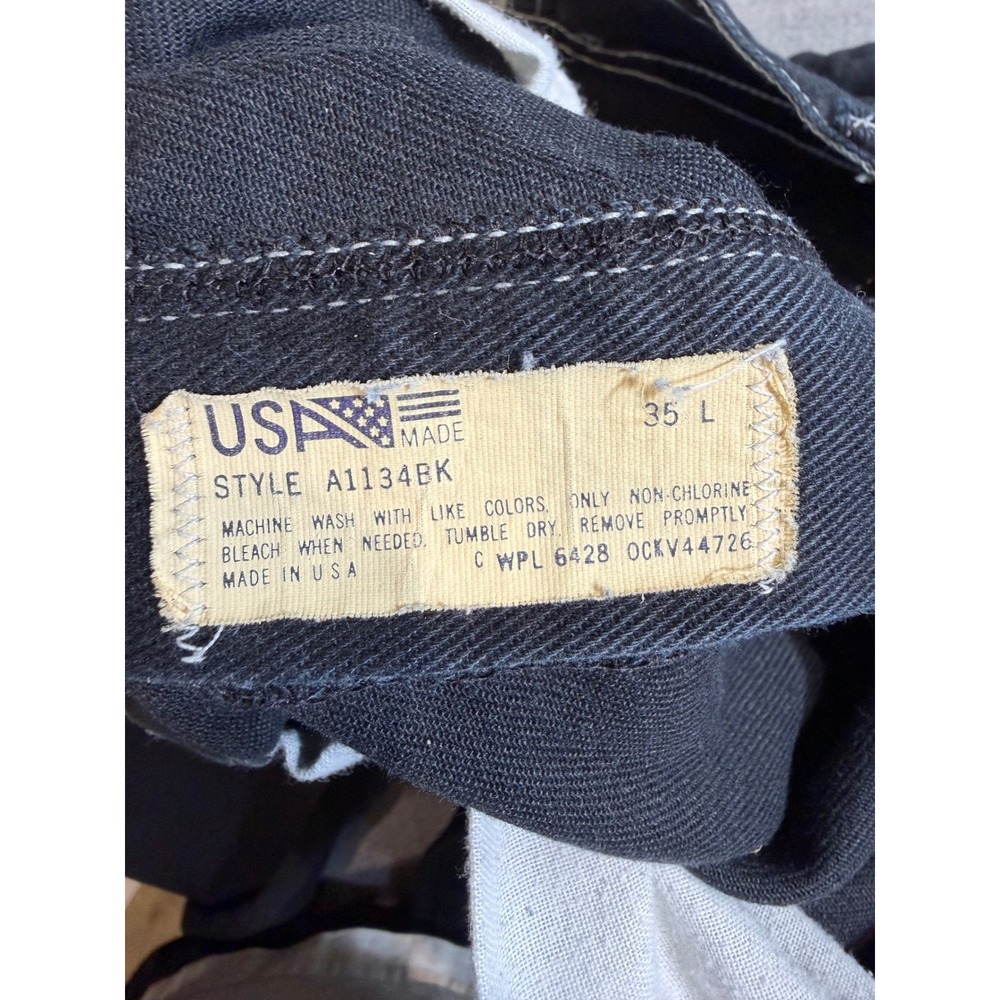 Vintage Maverick Mens Black Workwear Pants Straight Leg USA check photos 35x30 - Picture 4 of 8